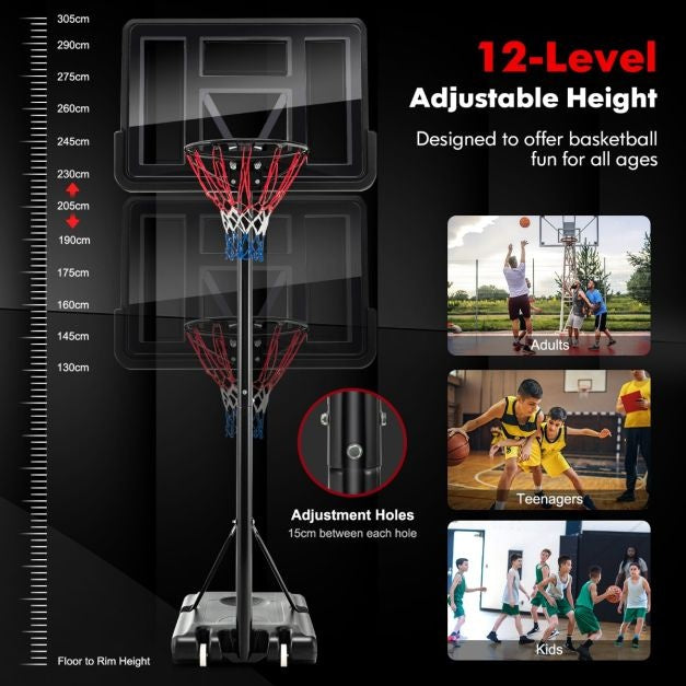 Coast Basketbalstandaard - 130 - 305 cm - Hoogte verstelbaar