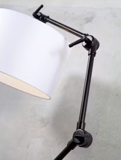 It's about RoMi Amsterdam vloerlamp - Excl. Lampenkap - zwart textiel – 190 x 47 x 70 cm