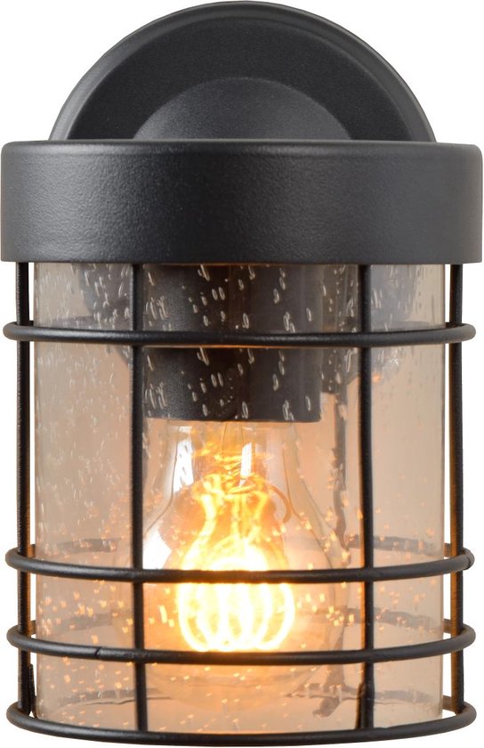 Lucide KEPPEL - Wandlamp Binnen/Buiten - 1xE27 - IP23 - Zwart