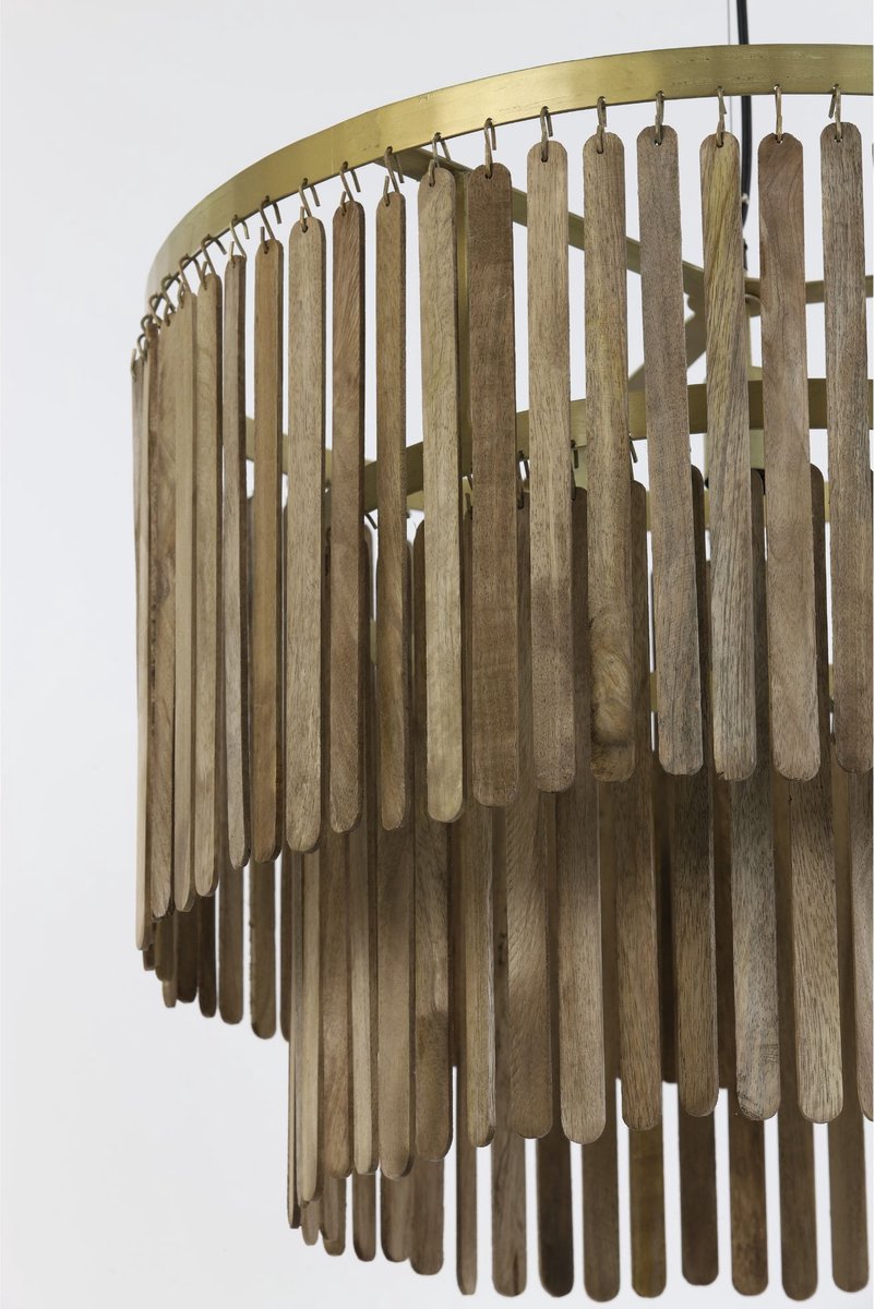Light & Living Gularo Hanglamp - Donkerbruin Hout - Ø60cm - Modern & Luxe