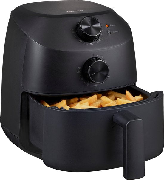 Tomado TAF2001B - Mini Airfryer - 2 liter inhoud - Voor 1 of 2 personen - Kleine Heteluchtfriteuse - PFAS vrij - Zwart