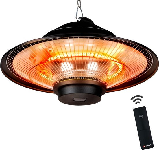 alpina Heater Terrasverwarmer - Infrarood Verwarming - IP44 Spatwaterdicht - 1500W - Zwart
