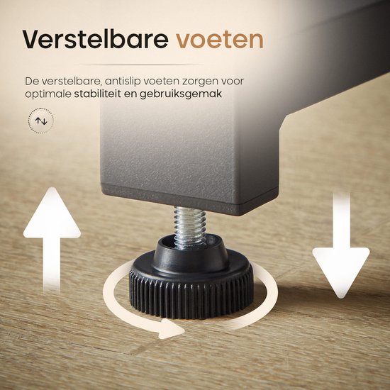 O'DADDY® Bureau met Verstelbare Voeten - Bureautafel - Computertafel - Game Bureau - Gaming Desk Klein - Bureaublad Meubel - 120 x 60 cm - Boekenrek - Computerbureau - Zwart