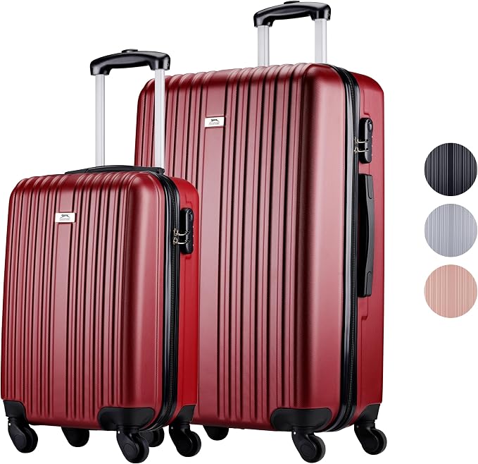 Slazenger Kofferset 2-delig - Rood - Hardcase ABS - 71 & 26 Liter - Cijferslot - 360° Zwenkwielen