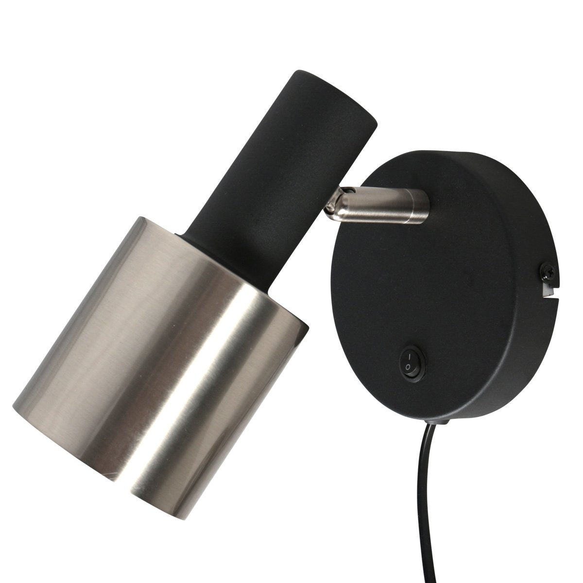 Wandlamp Fjorgard 4848ZW - Zwarte metalen wandlamp met een diameter van 20 cm, draaibaar en kantelbaar, merk Anne Light Home, stoer ontwerp voor binnengebruik