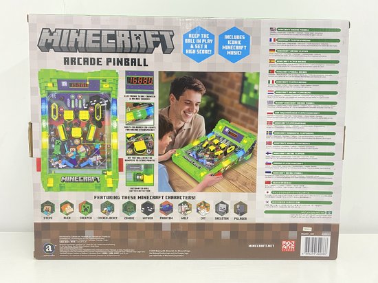 A Ambassador® Minecraft Flipperkast - Officieel Gelicentieerd - Arcade Pinball - Mini Flipperkast - Speelkast - Scoreteller - Tafelmodel - Spelletjes voor Kinderen - Volwassenen - Het grote speelgoedboek 2025