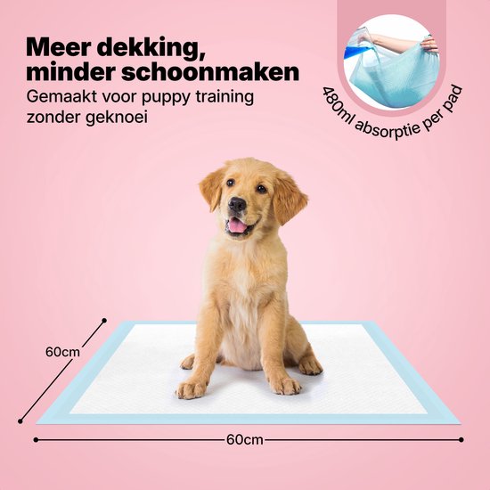 Jake and Jacky Puppy Training Pads met Plakstrip 360 stuks - Zindelijkheidstraining Hond - Plasmatjes hond - Hondentoilet - Plasdoeken - Puppydoeken - Puppy Matjes 60 x 60 cm