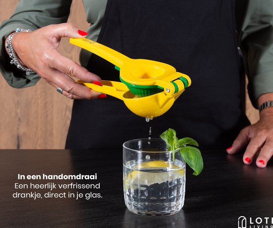 Loti Living Citruspers - Limoenpers - Handmatige Citroenpers - Lemon squeezer - Geel/Groen