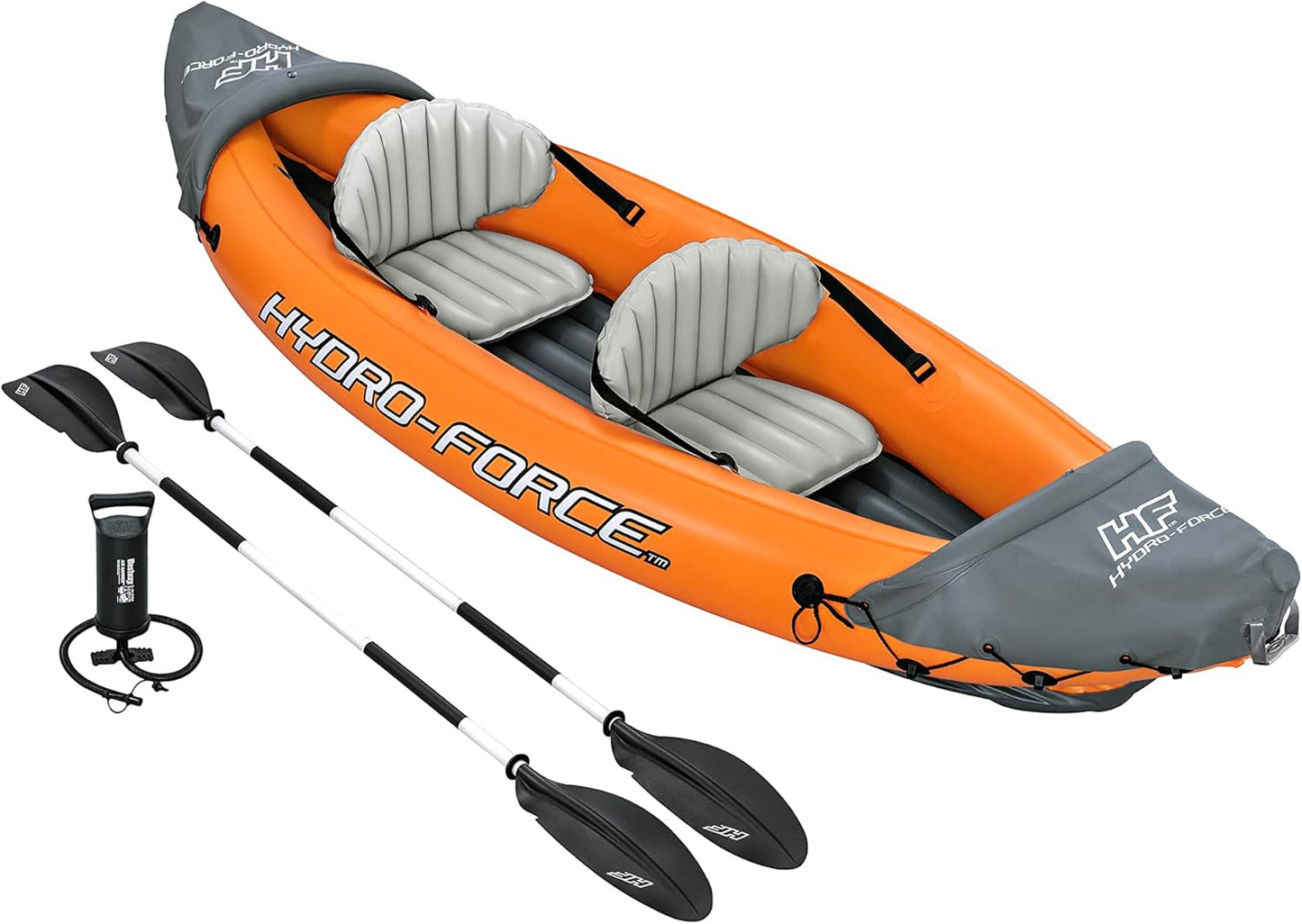 Hydro-Force Rapid - Opblaasbare Kajak voor 2 Personen - met Zittingen - Rugleuning - Peddels - Handpomp - en Draagtas - Oranje