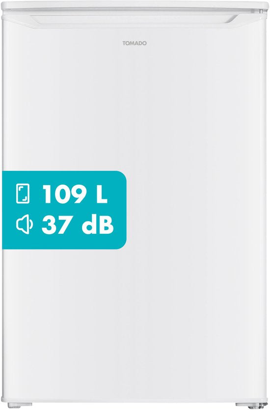 Tomado TRT5501W Tafelmodel koelkast energiezuinig - 109 liter - Met vriesvak - 55 cm breed - Stil: 37 dB - Led-verlichting - Energielabel C - Vrijstaand - Wit