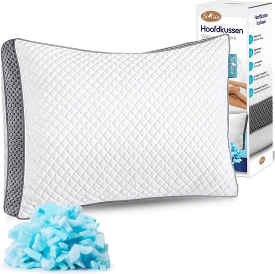 Softsie Traagschuim Hoofdkussen 70x50 - Ergonomisch Kussen - Verstelbaar Slaapkussen - Pillow - Hoofdkussens Nekklachten