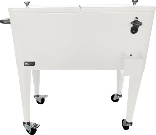 AXI Retro Cooler Wit - Koeler met wielen - 76L inhoud - Koelbox met aftapkraan