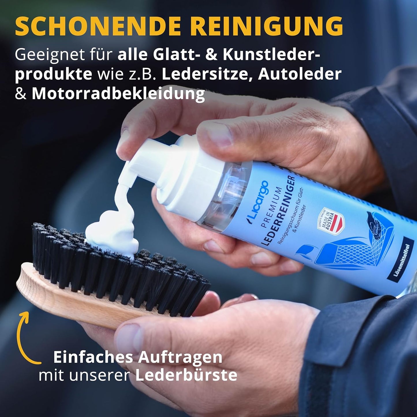 Licargo - Auto lederreiniger schuim - voor glad leer en kunstleer - 200 ml