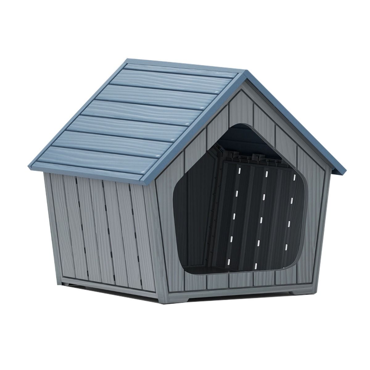 Costway kattenhuis - Voor binnen en buiten - 59,5 x 57 x 58 cm - Blauw/grijs