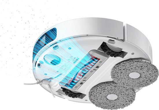 Xiaomi Robot Vacuum X10+ EU - Dubbele roterende moppen - geschikt voor water - LiDAR detectie werkt ook 's nachts - geavanceerde 3D ToF en RGB camera - basisstation maakt de robot schoon en droog