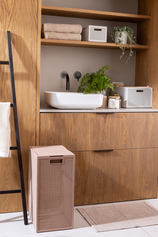 Curver Kaya Wasmand met deksel - 60L - 38x29x58,5 cm - Warm Taupe