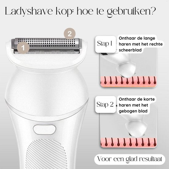 Sansbeauté® 7 in 1 Ladyshave voor Vrouwen - Gezicht - Oksels - Benen - Epilator - Trimmer voor Vrouwen & Dames - Bikinitrimmer Dames - Trimmer Vrouw Intiem - Scheerapparaat Vrouw