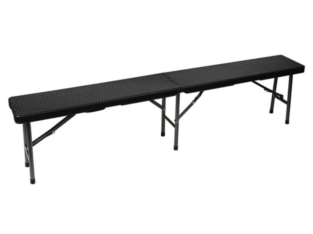 Perel Klapbank - Weerbestendig - Max.400 kg - Staal - Zwart - 180x25x43 cm