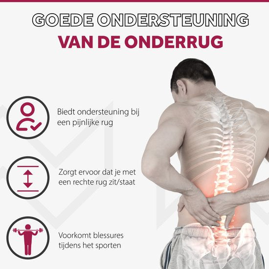 Northwall Rugbrace onderrug - Rug Corrector tegen Lage Rugpijn - Rug ondersteunend - Zwart - Maat S