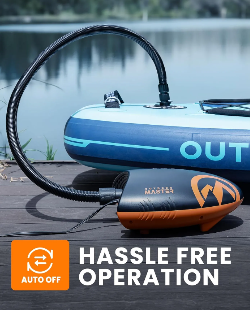 OutdoorMaster Shark II SUP Luchtpomp - Zwart - 20PSI, Elektrisch, 12V
