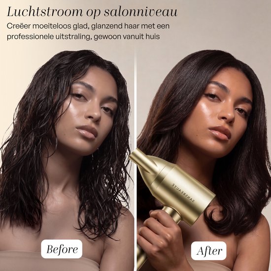 Sansbeauté® Föhn met Diffuser - Krullen - 110.000RPM - Ionische Haardroger met Borstel - 3 Standen - 3 Opzetstukken - Reisföhn - Sèche Cheveux - Krul Feun Set - Haarföhn met Defuser - Hair Blow Dryer - Kappersfohn - 2000W