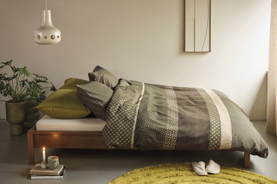 Beddinghouse Fera dekbedovertrek - Tweepersoons - 200 x 200/220 cm - Groen