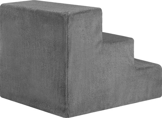 Juskys Huisdierentrap - Hout - Max. 50 kg - Grijs - 46 x 36 x 34 cm