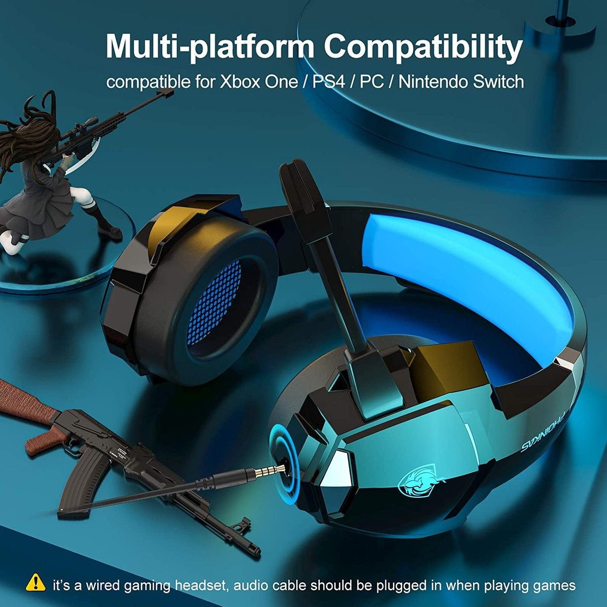 PHOINIKAS G9000 Max 2.4GHz PS4 Draadloze Gaming Headset - met microfoon - Over-ear PS5 Koptelefoon - Multiplatform - Zwart
