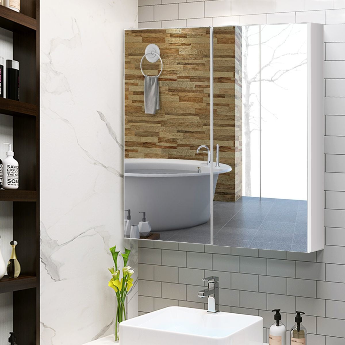 Coast - Badkamer - Spiegelkast - Wit - 62 x 11 x 65 cm