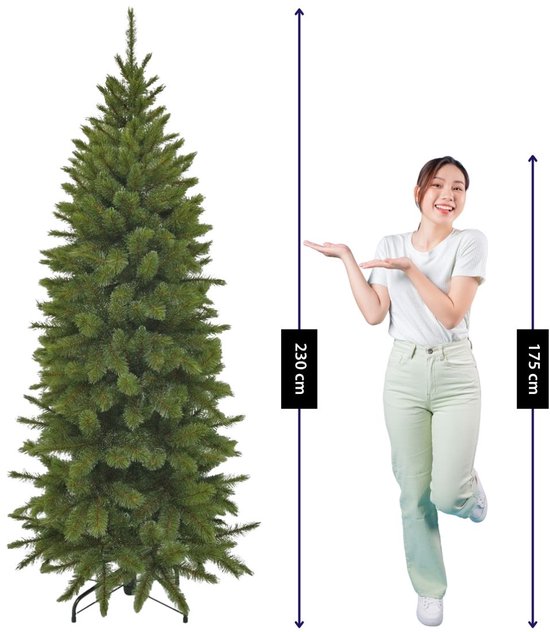 Triumph Tree Bristlecone Fir Pilar - Smalle Kerstboom voor Kleine Ruimtes - Kerstversiering met Volle Uitstraling - Kunstboom met 752 Dennentakken - H230 x Ø94 cm - Groen