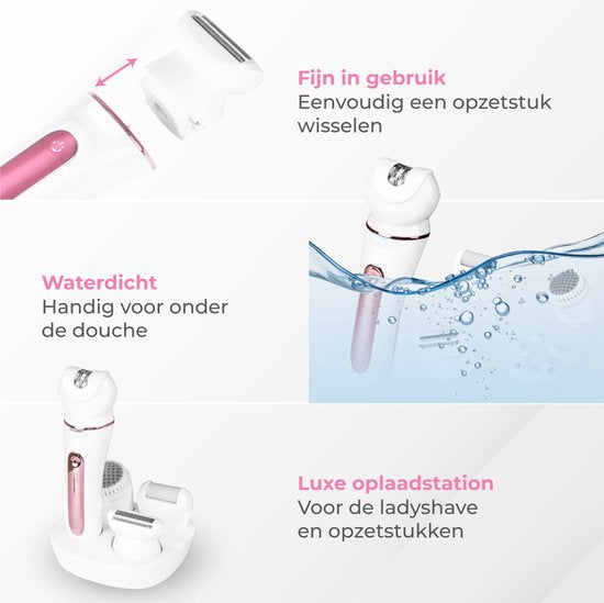 Nuvance - Epileerapparaat dames - Epilator Gezicht - 5 Opzetstukken - Epilators - Gezichtsreiniger - Gezichtsepilator Vrouw - Ontharingsapparaat - Usb Oplaadbaar