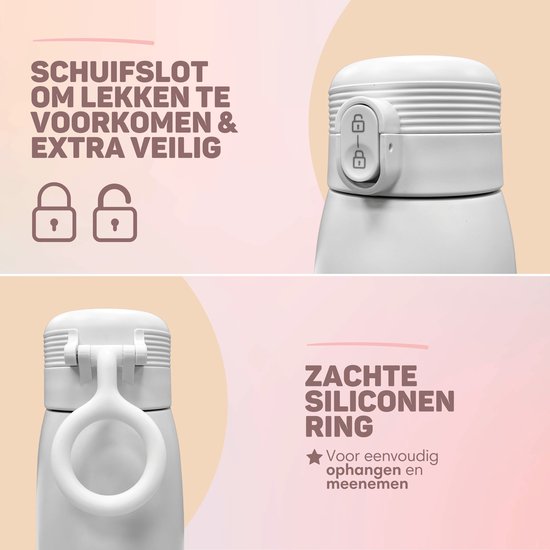 Vulpes Goods® BabyCare - Thermosfles Flessenwarmer - 500ML - Roestvrijstaal - 6400 mAh - 500ML - Oplaadbaar - Draadloos & Draagbaar - PRO V2