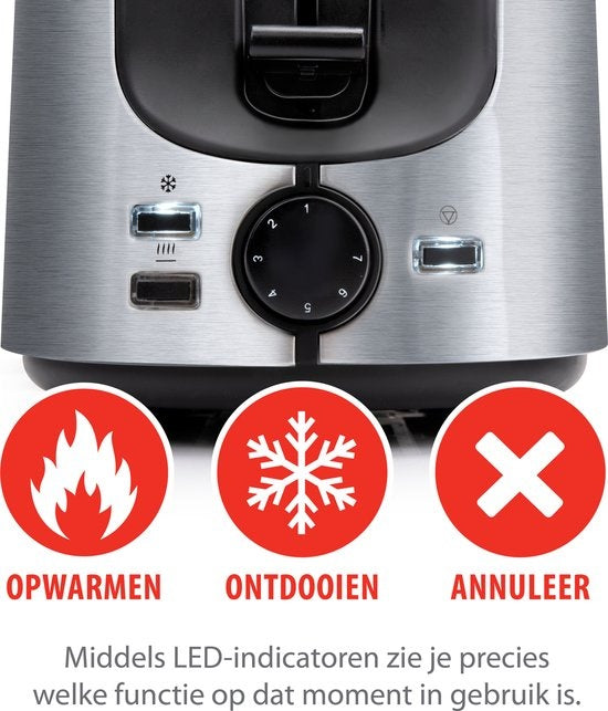 alpina Broodrooster met Tostiklemmen - 7 Niveau's - Zilverkleurig
