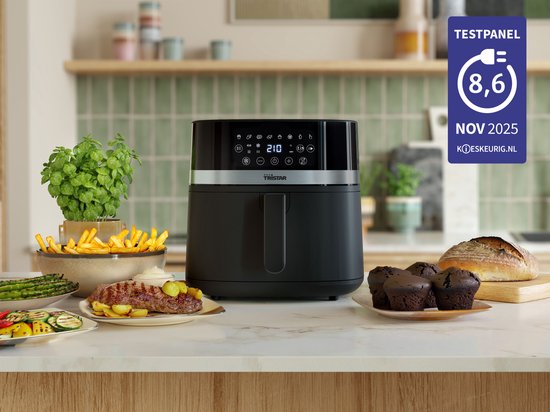 Tristar Airfryer FR-9418 - 8L - Grote Capaciteit XXL - PFAS Vrij - 7 programma's - Warmhoudfunctie - 2000 Watt