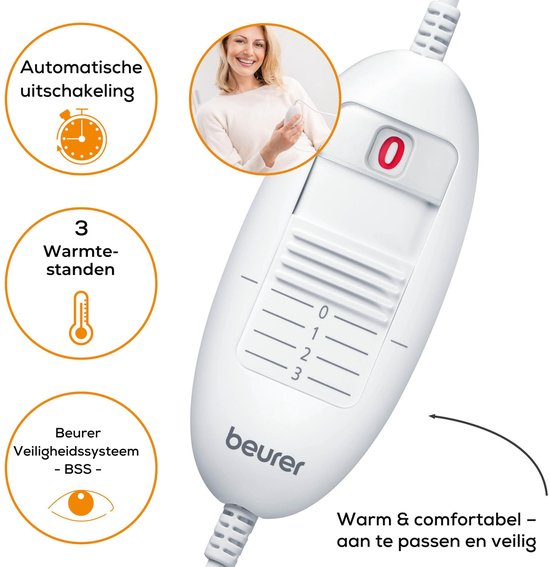 Beurer FW 20 Elektrische Voetenwarmer - 3 Warmtestanden - Tot maat 47 - Snelle opwarming - Automatische uitschakeling - Fleece/Teddy - Voering machinewasbaar - 3 Jaar garantie - Grijs