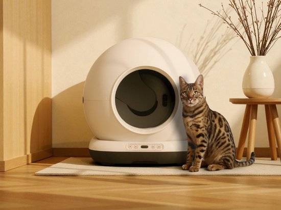 Automatische Kattenbak - Zelfreinigende Kattenbak - Inclusief App - Met kattenbakmat en 3 rollen opvangzakjes - 82L XXL- Zedar K1200