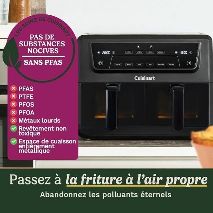 Cuisinart XXL Airfryer 10,4L – Dubbele Lade 2 x 5,2L – 2400W – PFAS-vrij