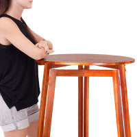 Casaria Statafel \\u2013 Acaciahout Inklapbaar 110cm Hoog \\u2013 Rond \\u00d880 cm