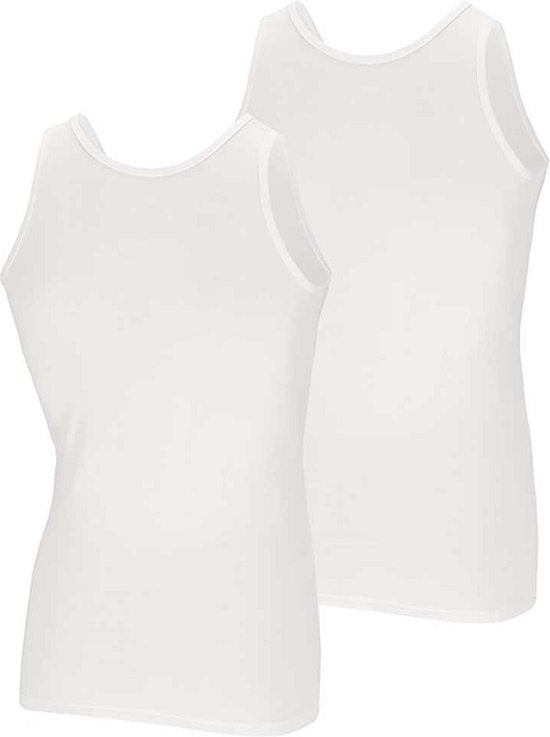 Bamboo - Hemden Heren - Onderhemd Heren - 2-pack - Wit - XXL - Tanktop Heren - Singlet Heren - Bamboe - Apollo
