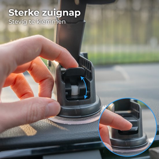 Nuvance Telefoonhouders Auto - Telefoonhouder met Zuignap - Geschikt voor MagSafe - Incl USB-C kabel - Draadloze Oplader - Gsm Houder Auto