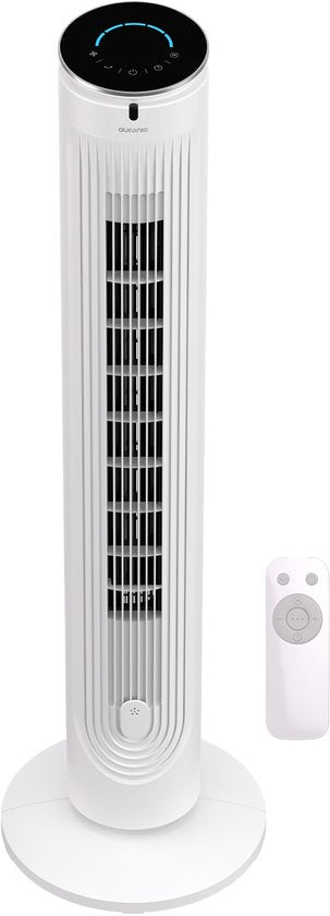 Auronic Torenventilator - Vloerventilator - Luchtkoeler - Ventilator Staand - 105 CM - 5 Snelheden - Met Afstandsbediening - Stille Ventilator - Fan - 45 dB - Wit