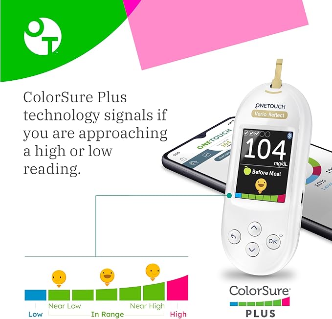 OneTouch Verio Reflect Blood Glucose Meter - Blood Glucose Monitoring - System Includes Blood Sugar Meter - Lancing Device and 10 Sterile Lancets