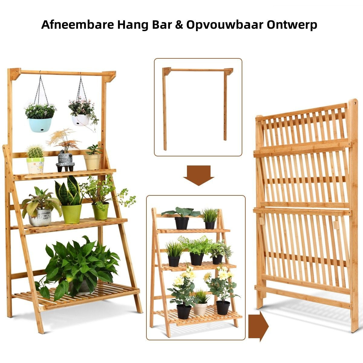Coast Plantenkast - Plantenplank/Opberger - 70 x 40 x 120 cm - Bruin