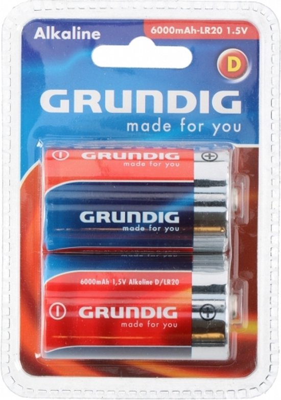 Grundig D Alkaline Batterijen - 2 stuks