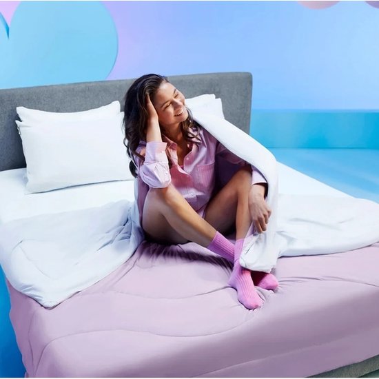 Cloudpillo Koeldeken - Cooling Deken 200x200 cm - Soft Lilac - Dubbelzijdig Verkoelend - Zomerdekbed Zonder Overtrek - Altijd Koel Slapen