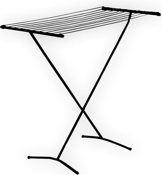 BRASQ Droogrek Staand Zwart - 8 meter - Wasdroger - Inklapbaar Wasrek - Staand Droogrek - Droogrekken - 90x53x83 cm