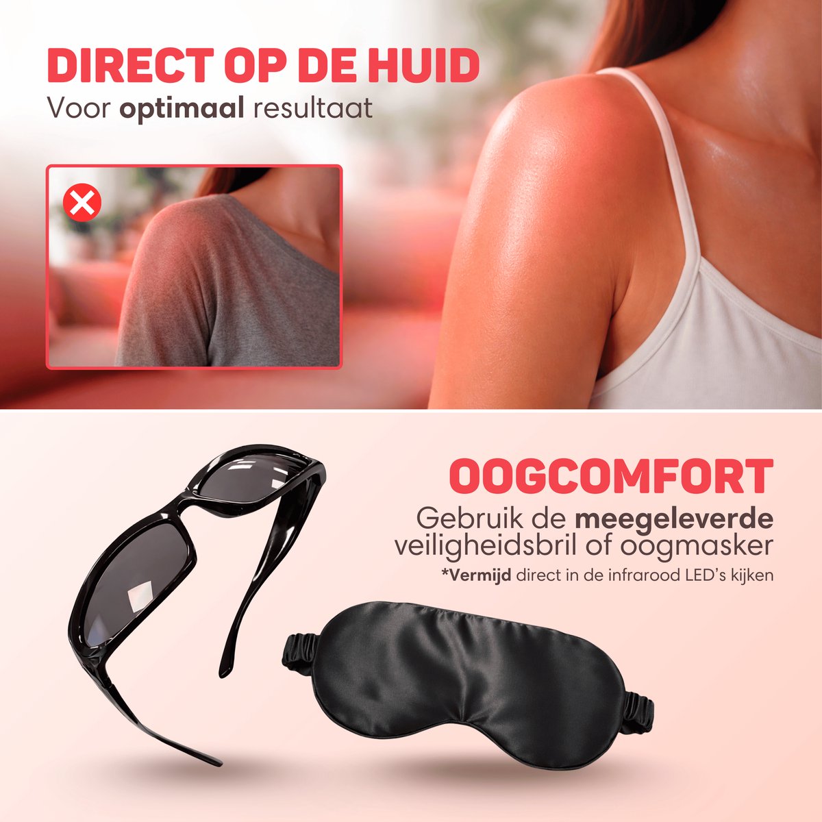 Vulpes Goods BodyCare Infraroodlamp - Staand - 660/850nm - Rood