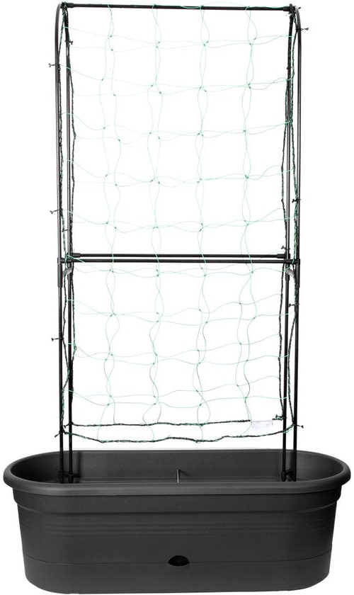 Elho Green Basics Veggie Wall 80 - Kweekbak - Verticaal Tuinieren - 100% Gerecycled Plastic - Ø 77.5 x H 26.0 cm - Living black
