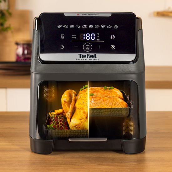 Tefal Easy Fry Silence XXL EY846H - Stille Airfryer XXL 7L - 1700W - 43 dB - 10 Programma's - 55% Sneller - Voor 8 Personen