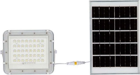 V-TAC VT-40W-W Solar Schijnwerper | IP65 Waterdicht | Wit | 6W | 400 Lumen | 4000K